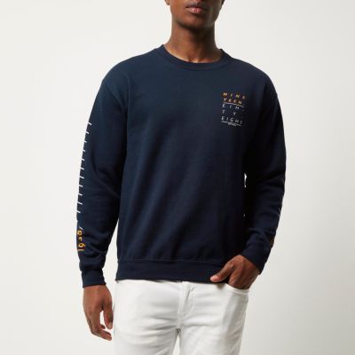 Navy print sweatshirt